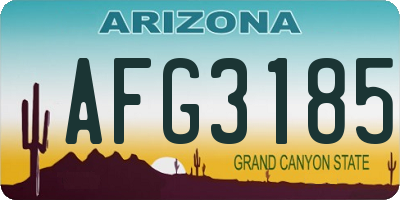 AZ license plate AFG3185