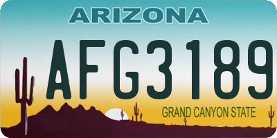 AZ license plate AFG3189