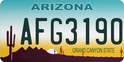 AZ license plate AFG3190