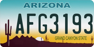 AZ license plate AFG3193