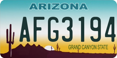 AZ license plate AFG3194