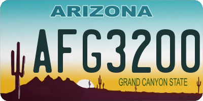AZ license plate AFG3200