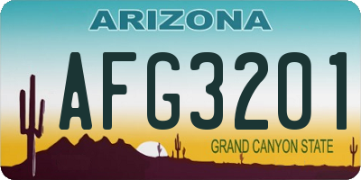 AZ license plate AFG3201