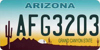 AZ license plate AFG3203