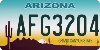 AZ license plate AFG3204