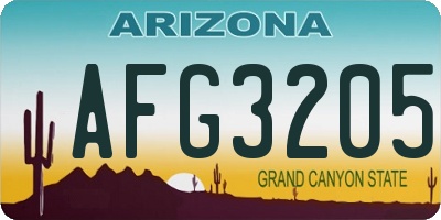 AZ license plate AFG3205
