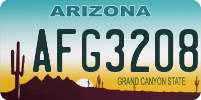 AZ license plate AFG3208