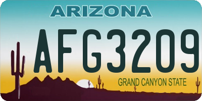 AZ license plate AFG3209