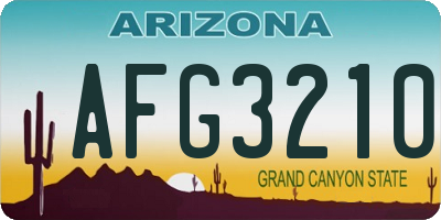 AZ license plate AFG3210