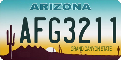 AZ license plate AFG3211
