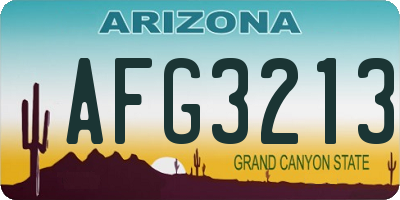 AZ license plate AFG3213