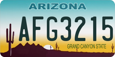 AZ license plate AFG3215