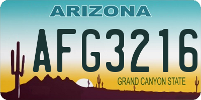 AZ license plate AFG3216