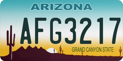 AZ license plate AFG3217