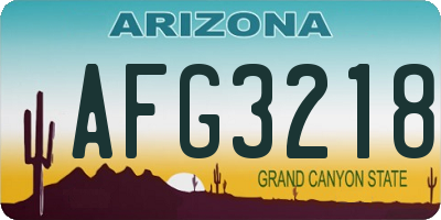 AZ license plate AFG3218