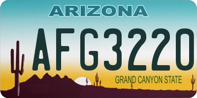 AZ license plate AFG3220