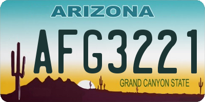 AZ license plate AFG3221