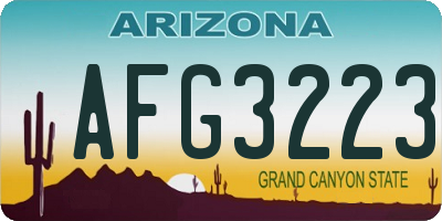 AZ license plate AFG3223