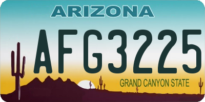 AZ license plate AFG3225