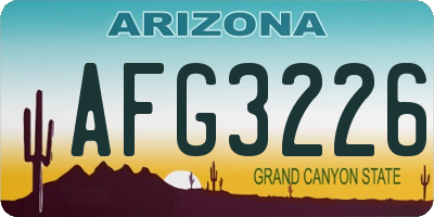 AZ license plate AFG3226