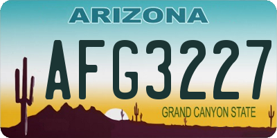 AZ license plate AFG3227