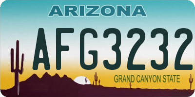 AZ license plate AFG3232
