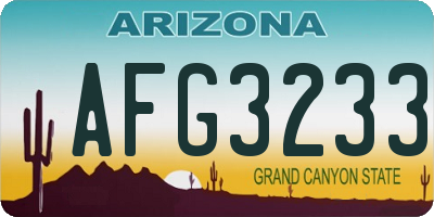 AZ license plate AFG3233