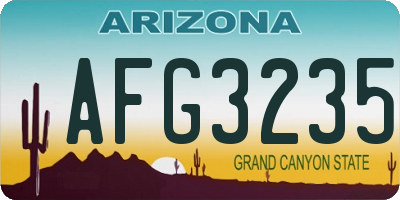 AZ license plate AFG3235