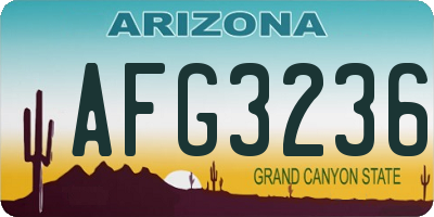 AZ license plate AFG3236