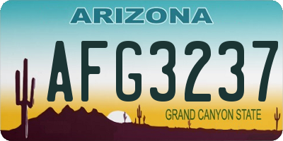 AZ license plate AFG3237
