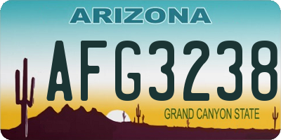AZ license plate AFG3238