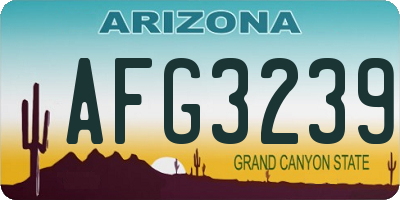 AZ license plate AFG3239