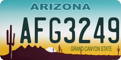 AZ license plate AFG3249
