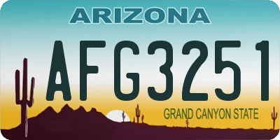 AZ license plate AFG3251