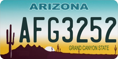 AZ license plate AFG3252