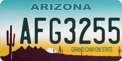 AZ license plate AFG3255
