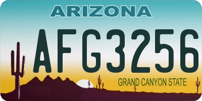 AZ license plate AFG3256