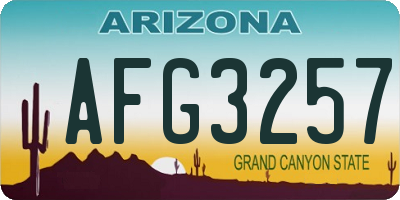AZ license plate AFG3257