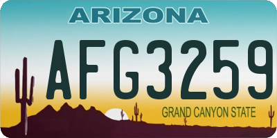 AZ license plate AFG3259