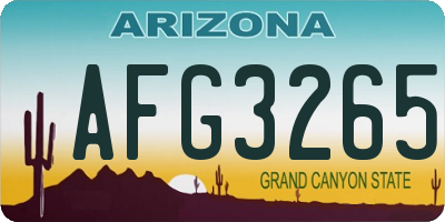 AZ license plate AFG3265