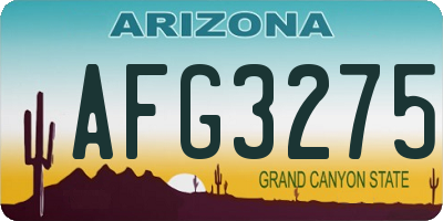 AZ license plate AFG3275