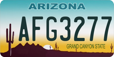 AZ license plate AFG3277