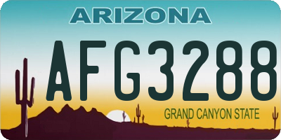 AZ license plate AFG3288