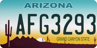 AZ license plate AFG3293