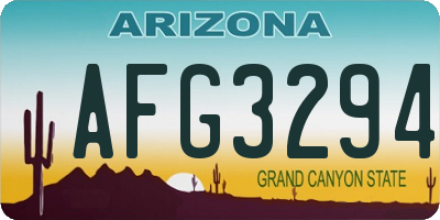 AZ license plate AFG3294