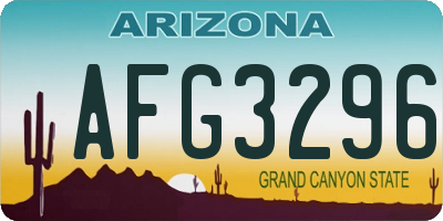 AZ license plate AFG3296