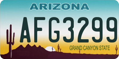 AZ license plate AFG3299