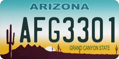 AZ license plate AFG3301