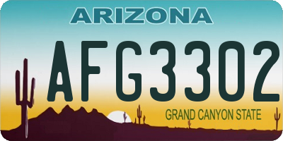 AZ license plate AFG3302