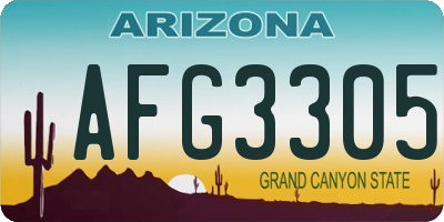 AZ license plate AFG3305